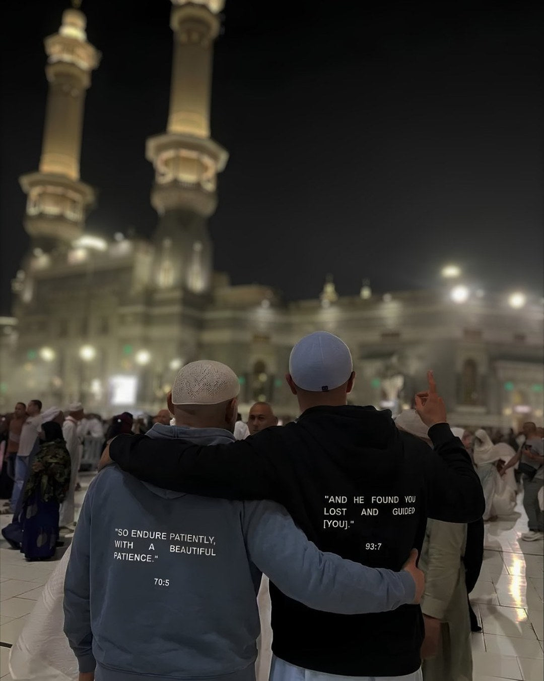 70:5 and 93:7 hoodies in Makkah